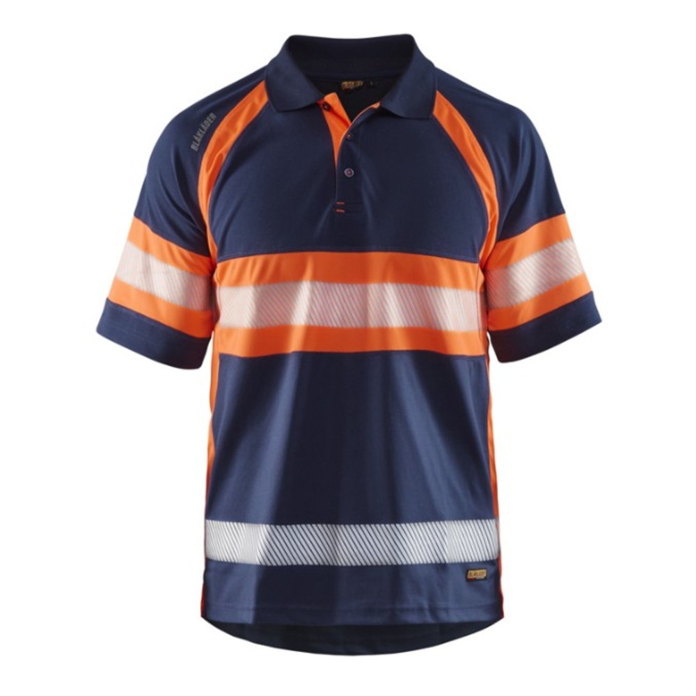 Polo haute-visibilité anti-UV Blåkläder 3338 Marine/Orange fluo Blaklader - 333810518953