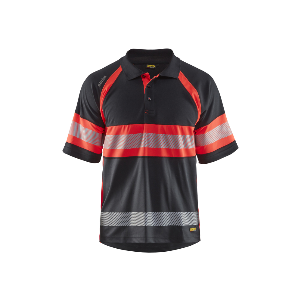 Polo haute-visibilité anti-UV 3338 Noir/Rouge fluo Blaklader - 333810519955