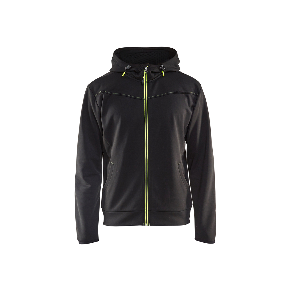 Sweat zippé à capuche 3363 Noir/Jaune fluo Blaklader - 336325269933