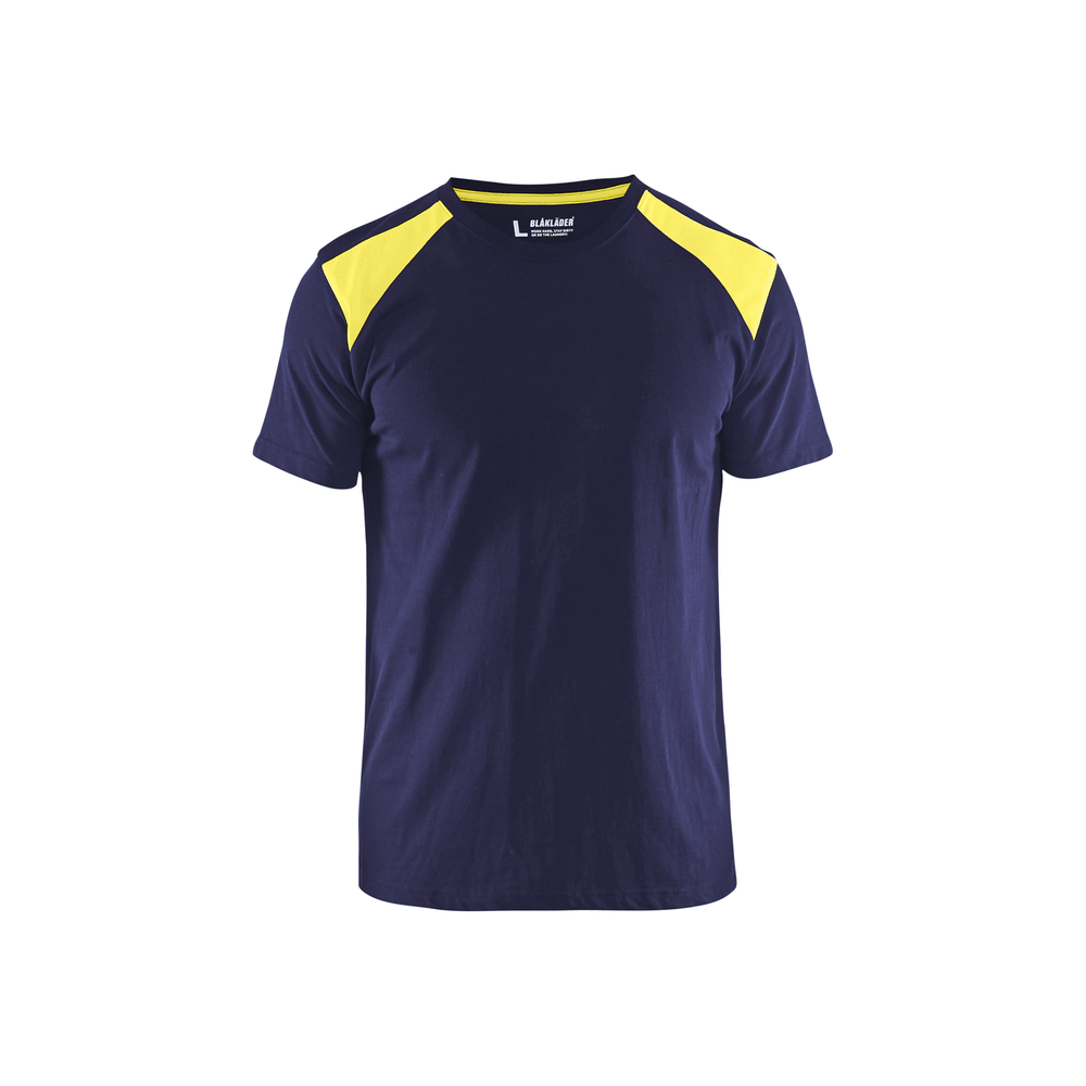 T-shirt bicolore 3379 Marine/Jaune fluo Blaklader - 337910428833