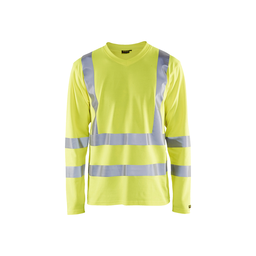 T-shirt manches longues col V haute-visibilité anti-UV 3381 Jaune fluo Blaklader - 338110703300
