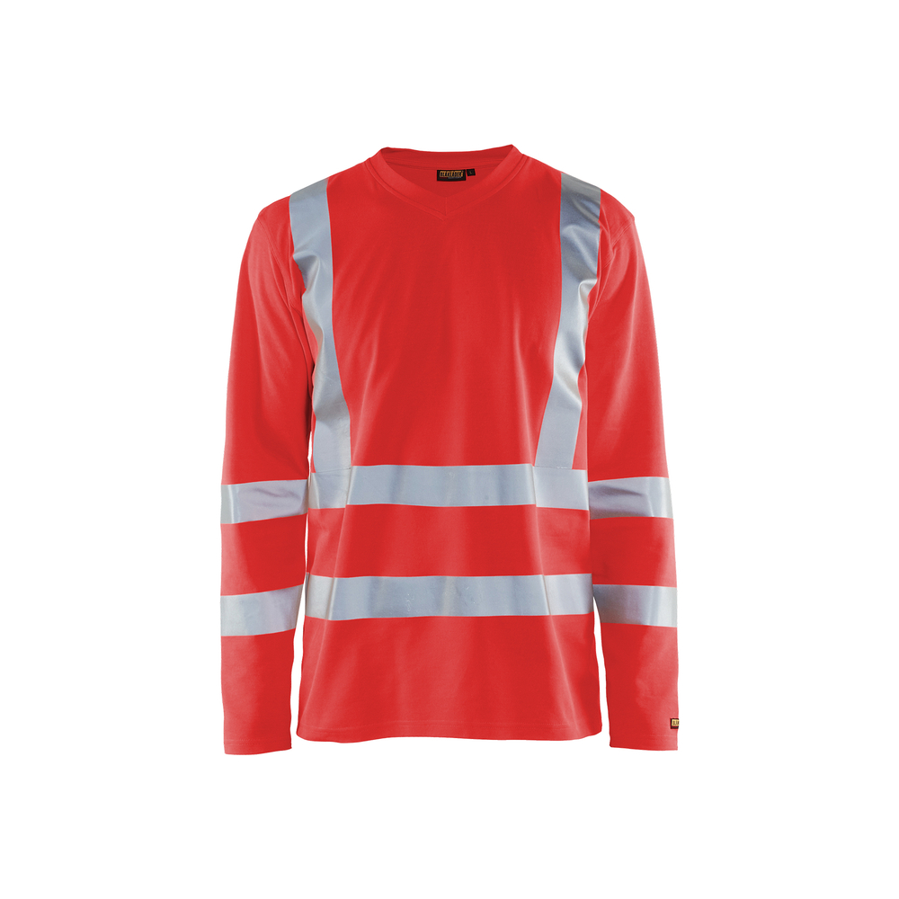 T-shirt manches longues col V haute-visibilité anti-UV 3381 Rouge fluo Blaklader - 338110705500