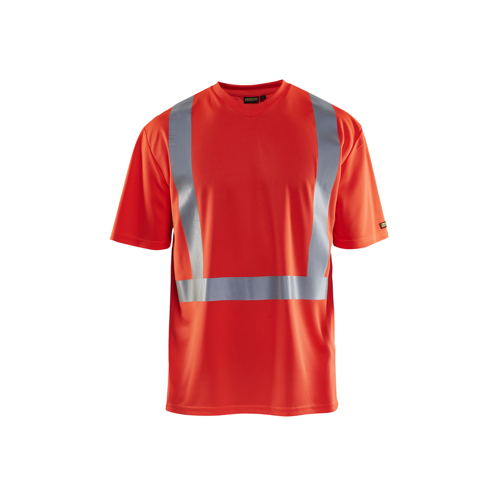 T-shirt col V haute-visibilité anti-UV anti-odeur Blåkläder 3382 Rouge fluo AB Blåkläder - 338210115500
