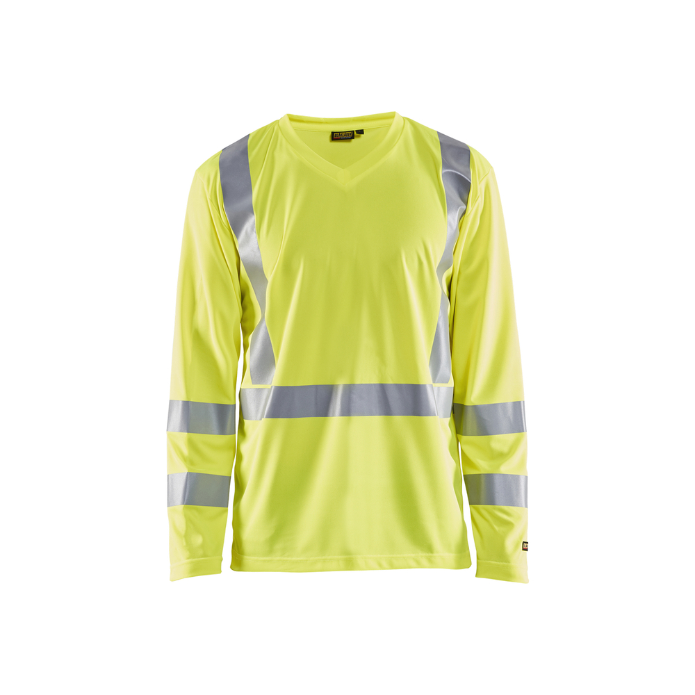 T-shirt manches longues col V haute visibilité anti-UV anti-odeur 3383 Jaune fluo Blaklader - 338310113300