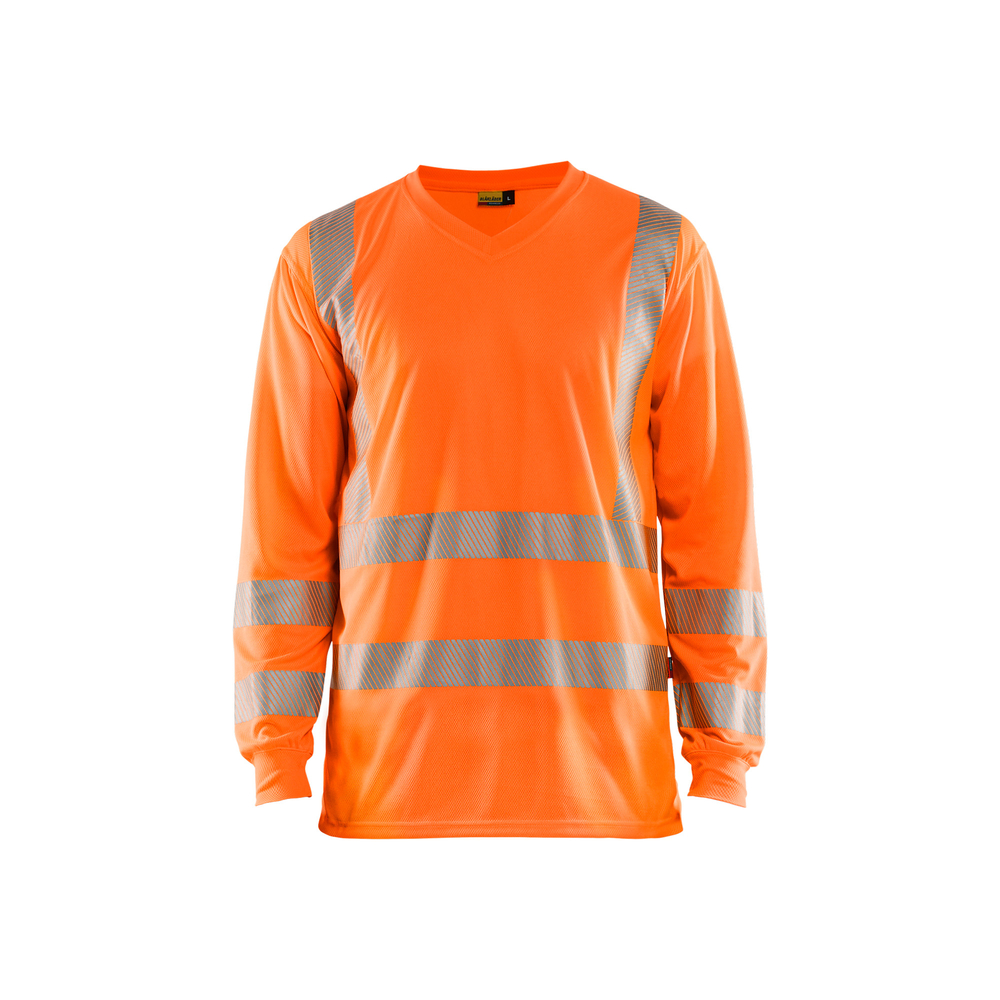 T-shirt manches longues col V haute-visibilité anti-UV 3385 Orange fluo Blaklader - 338510135300