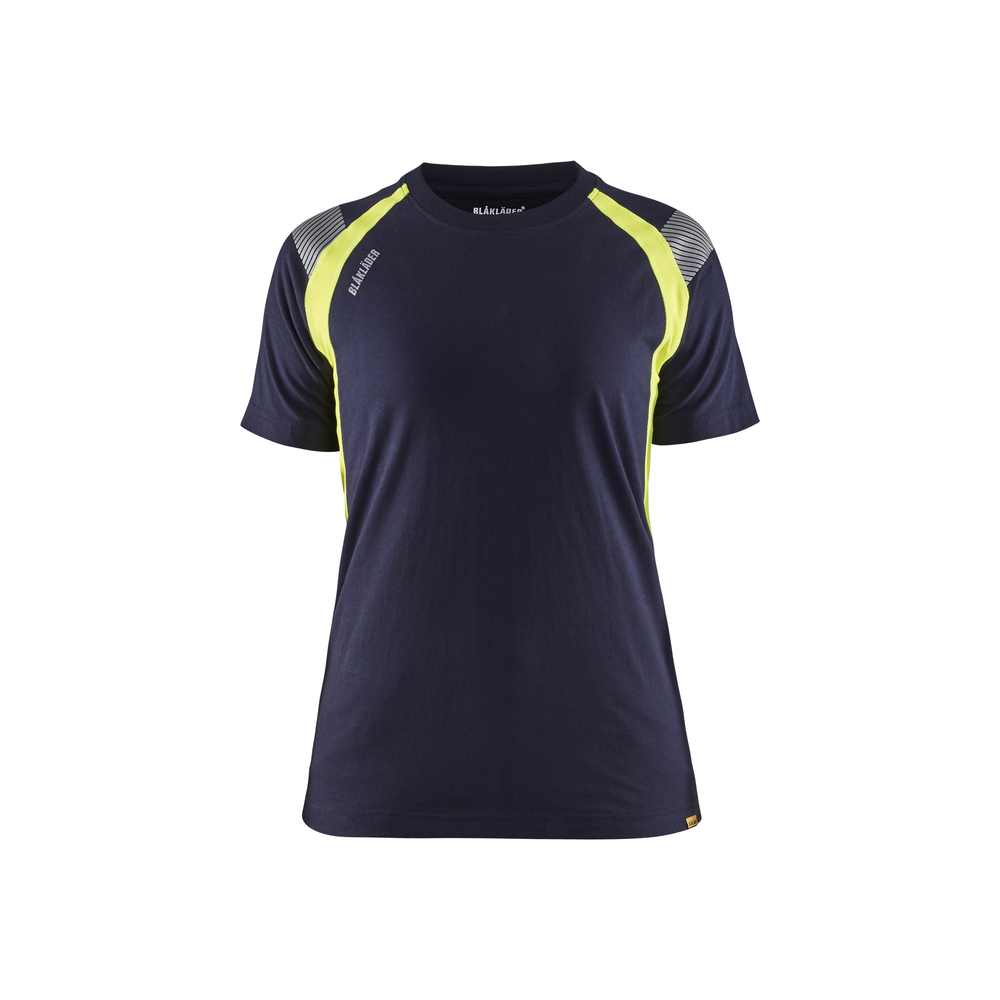 T-shirt détails fluo femme 3402 Marine/Jaune fluo Blaklader - 340210308833