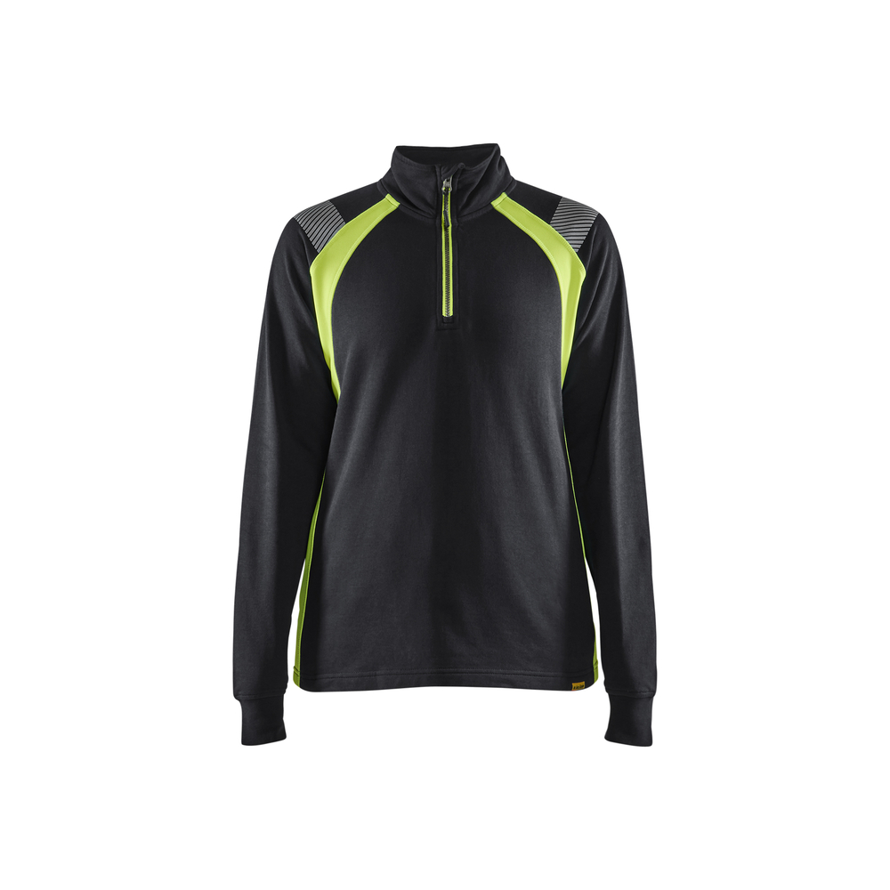 Sweat zippé femme Blåkläder 3403 Noir/Jaune fluo Blaklader - 340311589933