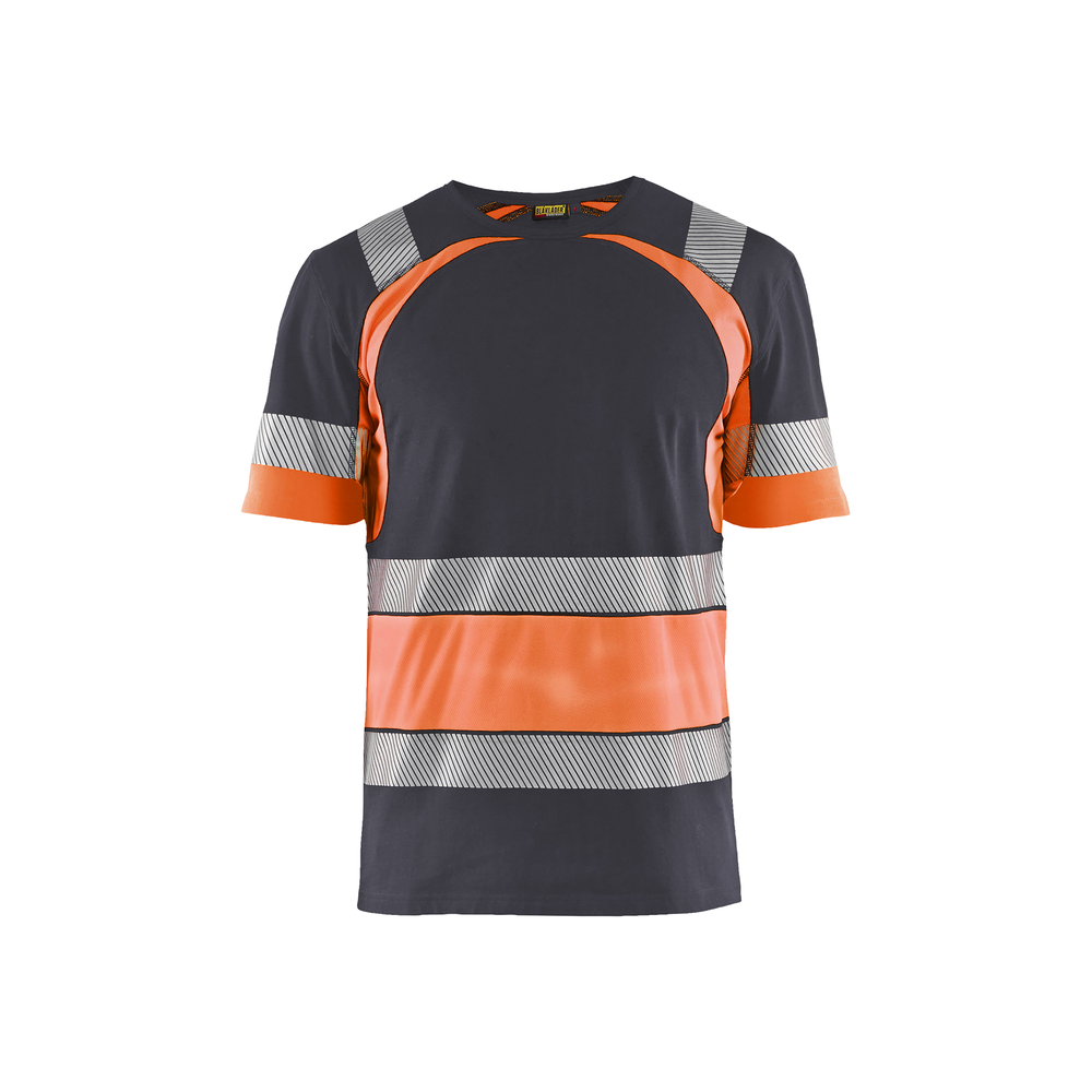 T-shirt haute-visibilité 3421 Gris moyen/Orange fluo Blaklader - 342110309653