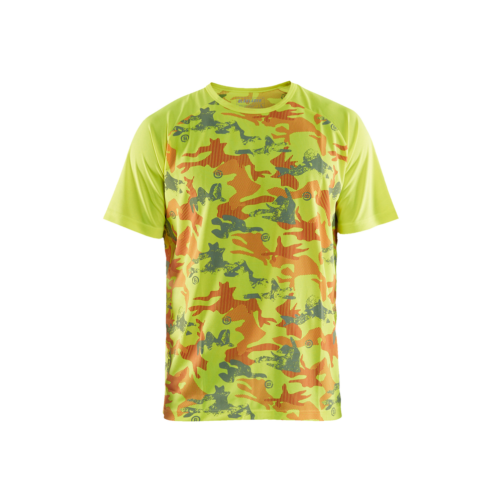 T-shirt camouflage Blåkläder 3425 Jaune fluo/Gris clair Blaklader - 342510113394