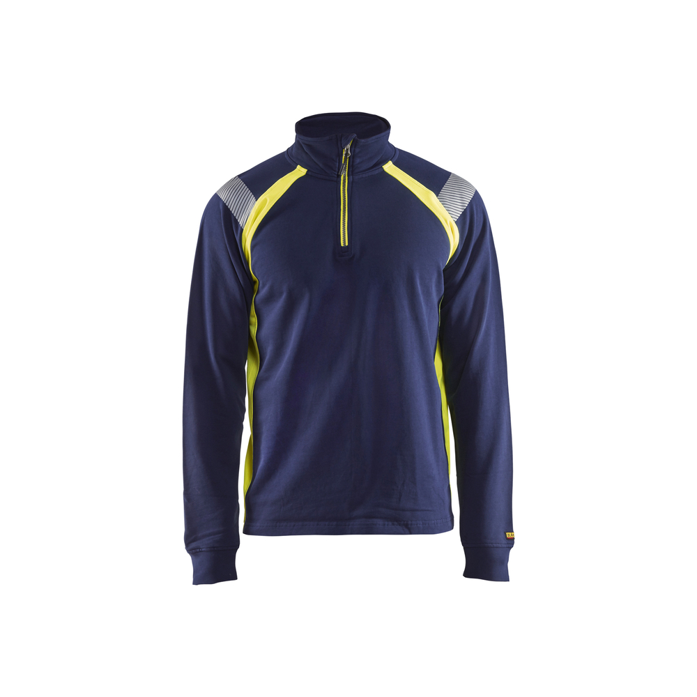 Sweat col camionneur détails fluo Blåkläder 3432 Marine/Jaune fluo Blaklader - 343211588933