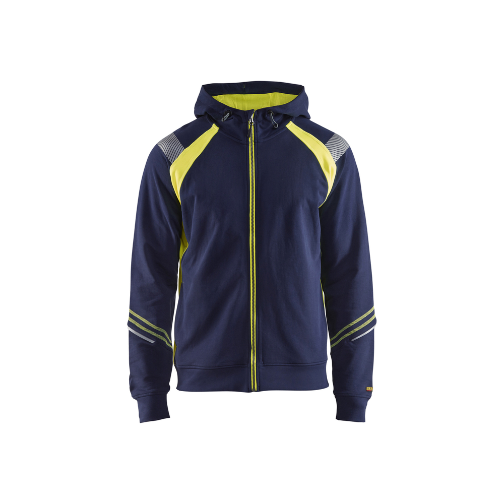 Sweat zippé à capuche détails fluo 3433 Marine/Jaune fluo Blaklader - 343311588933
