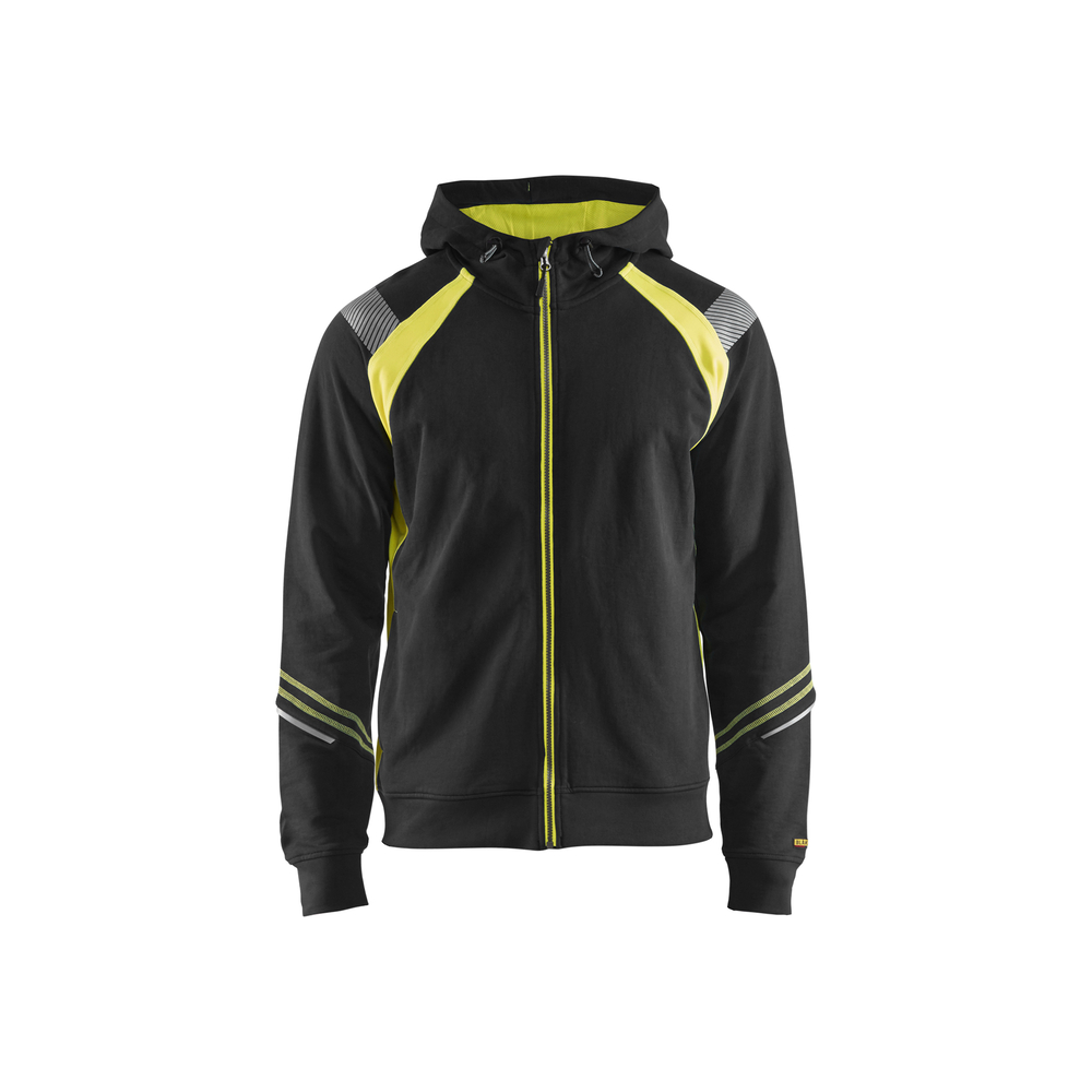 Sweat zippé à capuche détails fluo Blåkläder 3433 Noir/Jaune fluo Blaklader - 343311589933