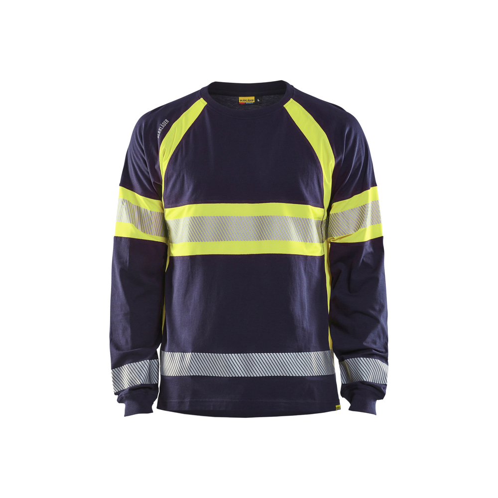 T-shirt manches longues haute-visibilité 3510 Marine/Jaune fluo Blaklader - 351010308833