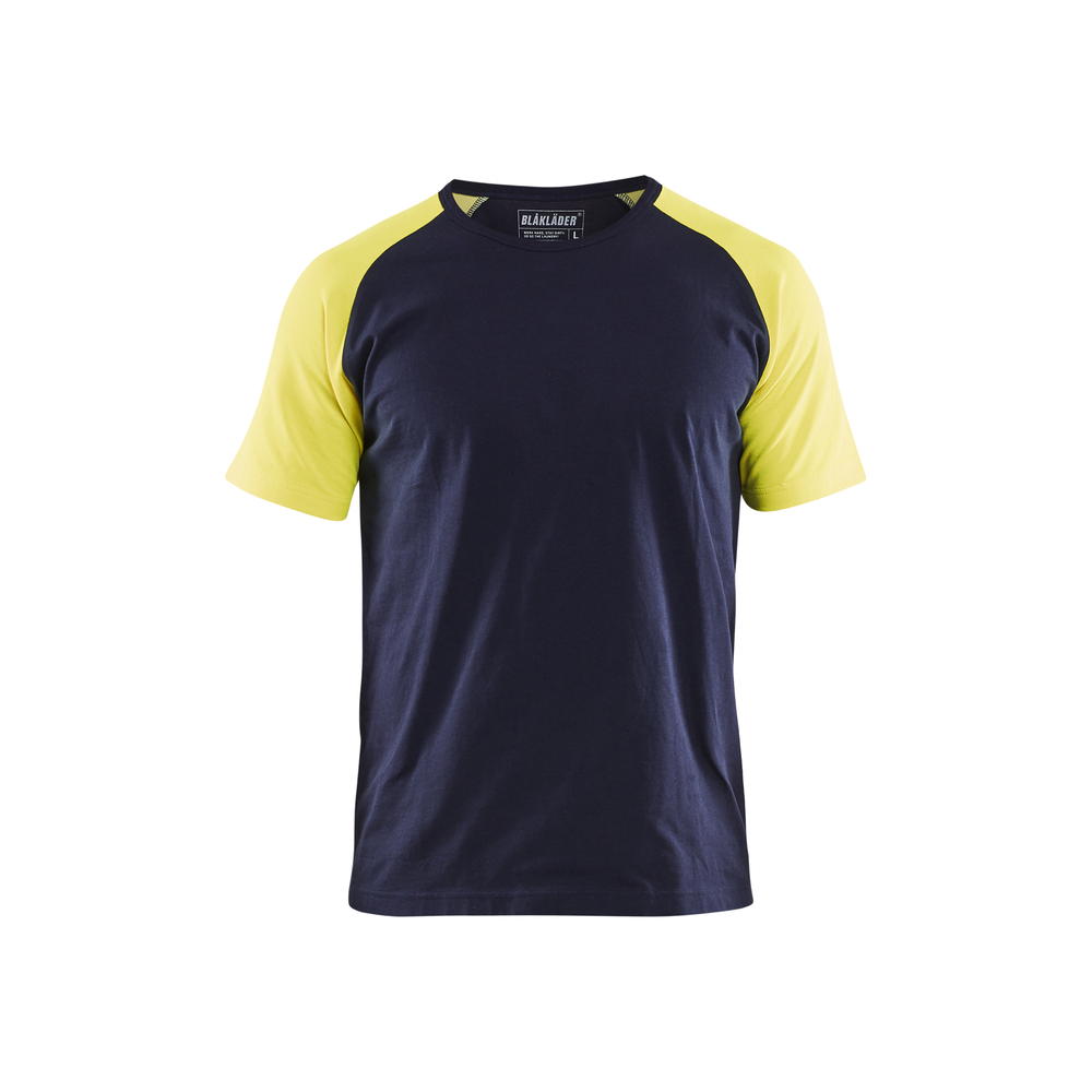 T-shirt détails fluo 3515 Marine/Jaune fluo Blaklader - 351510308833