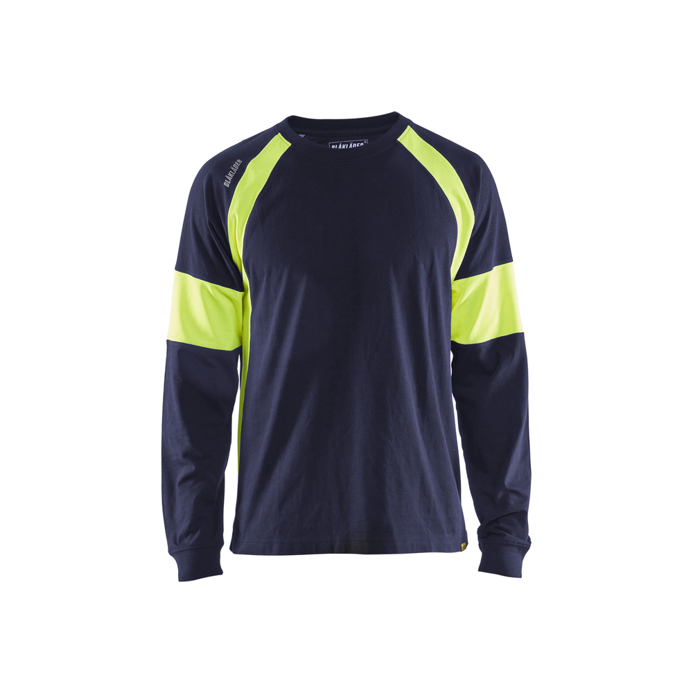 T-shirt manches longues 3520 Marine/Jaune fluo Blaklader - 352010308833