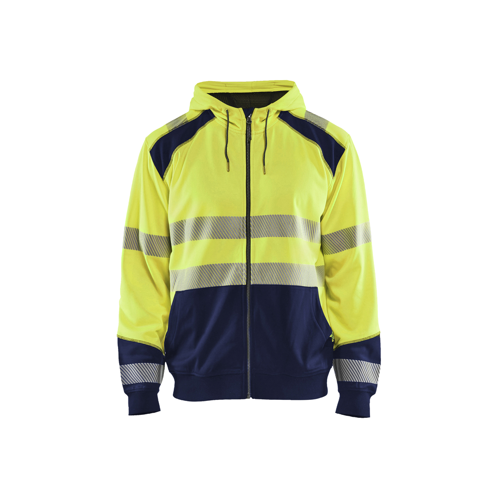 Sweat zippé à capuche haute-visibilité 3546 Jaune fluo/Marine Blaklader - 354625283389