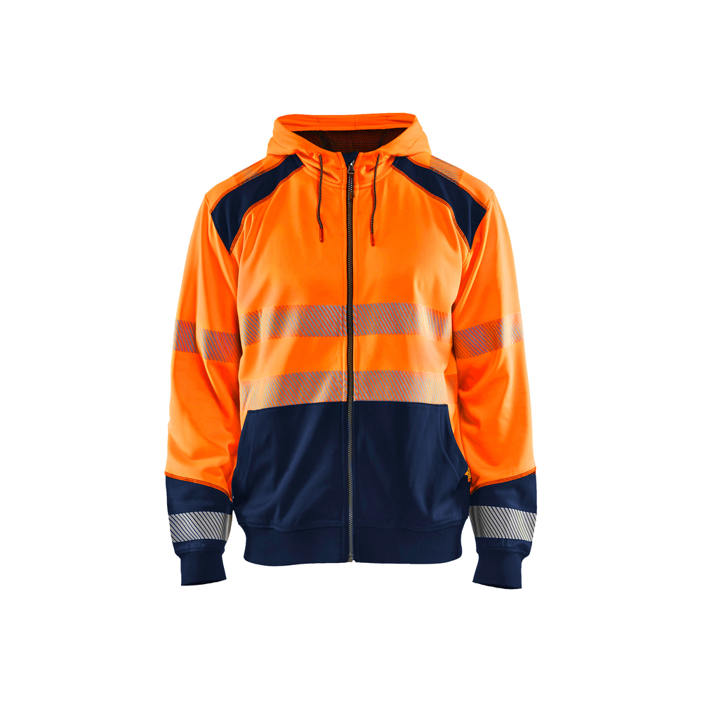 Sweat zippé à capuche haute-visibilité 3546 Orange fluo/Marine Blaklader - 354625285389