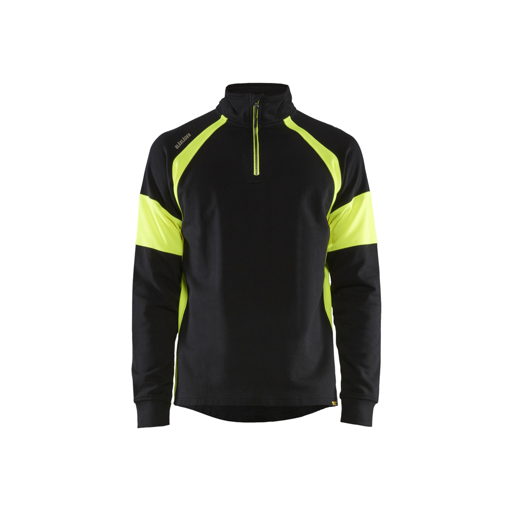 Sweat avec parties haute-visibilité Blåkläder 3550 Noir/Jaune fluo Blaklader - 355011589933