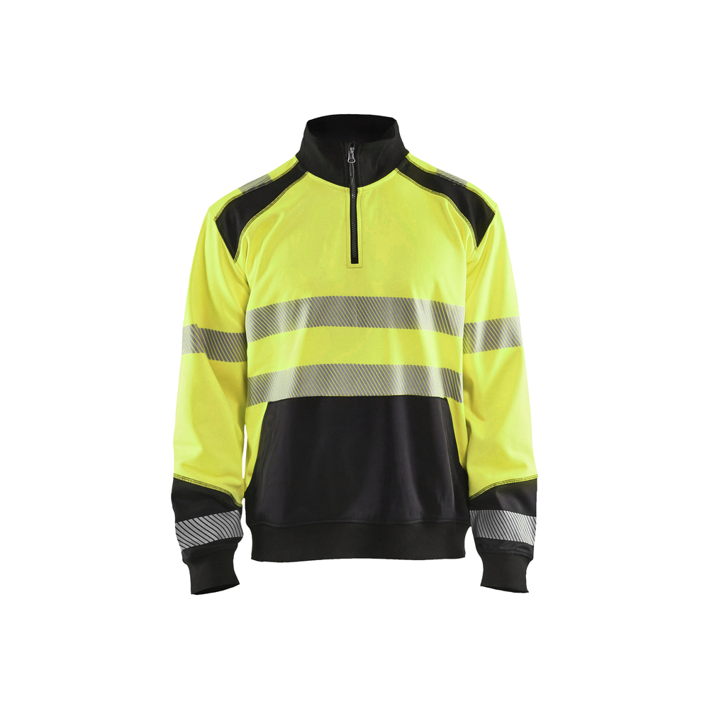 Sweat col camionneur haute-visibilité 3556 Jaune fluo/Noir Blaklader - 355625283399