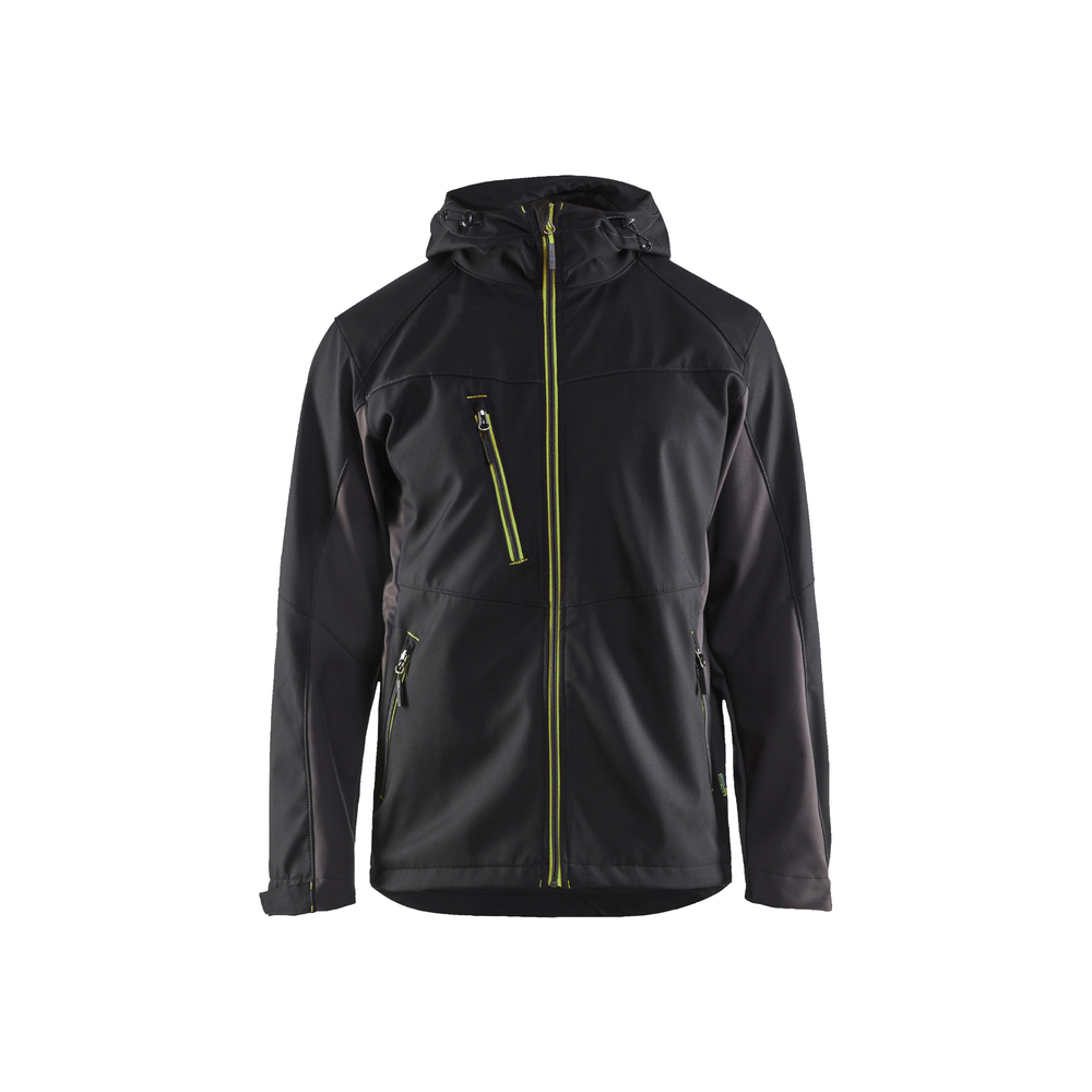Veste Softshell à capuche 4753 Noir/Jaune fluo Blaklader - 475325169933