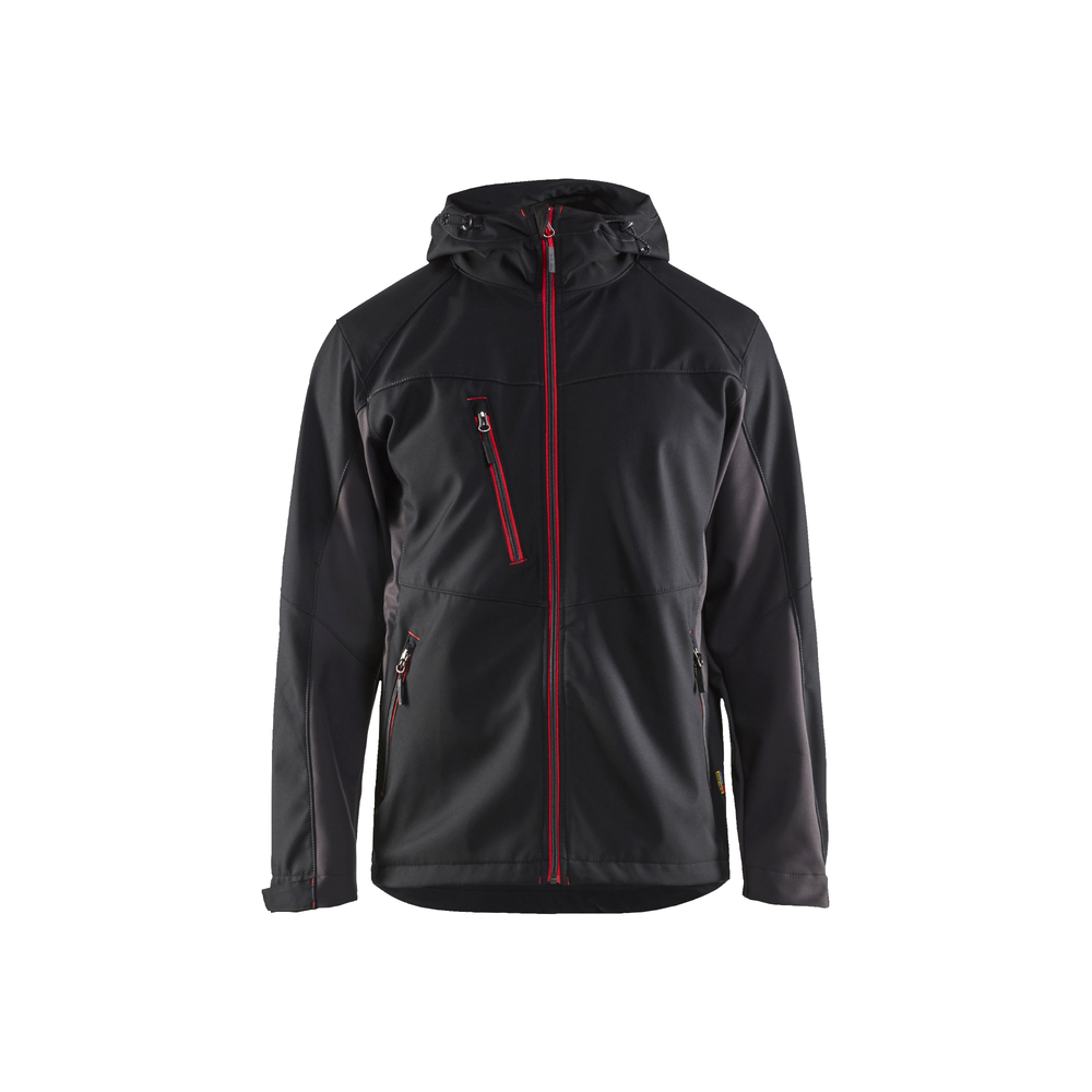 Veste Softshell à capuche 4753 Noir/Rouge Blaklader - 475325169956