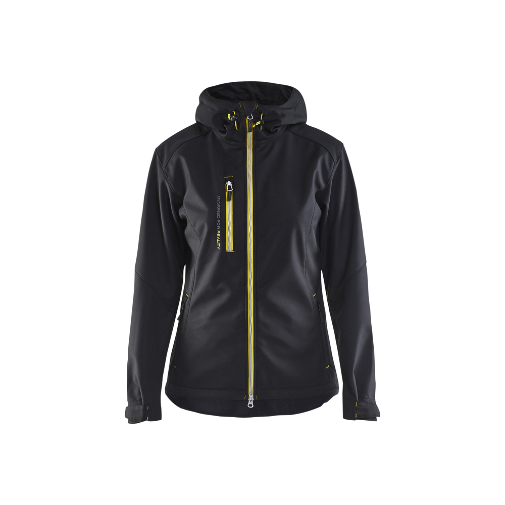 Veste softshell à capuche femme 4919 Noir/Jaune fluo Blaklader - 491925179933