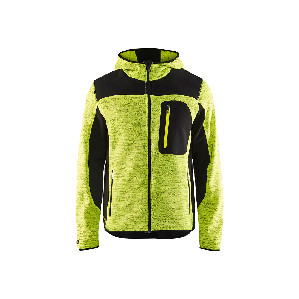 Veste tricotée à capuche Blåkläder 4930 Jaune fluo/Noir Blaklader - 493021173399