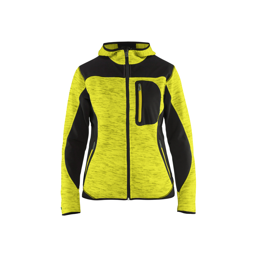 Veste tricotée à capuche femme 4931 Jaune fluo/Noir Blaklader - 493121173399