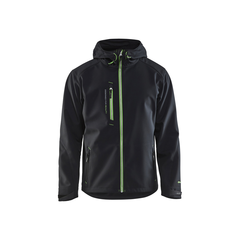 Veste Softshell à capuche 4949 Noir/vert Blaklader - 494925179942