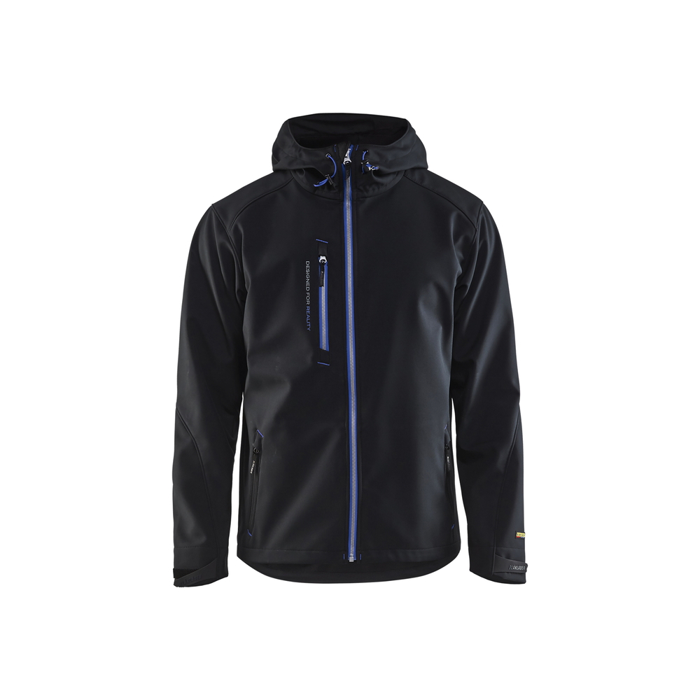 Veste Softshell à capuche Blåkläder 4949 Noir/Bleu roi Blaklader - 494925179985