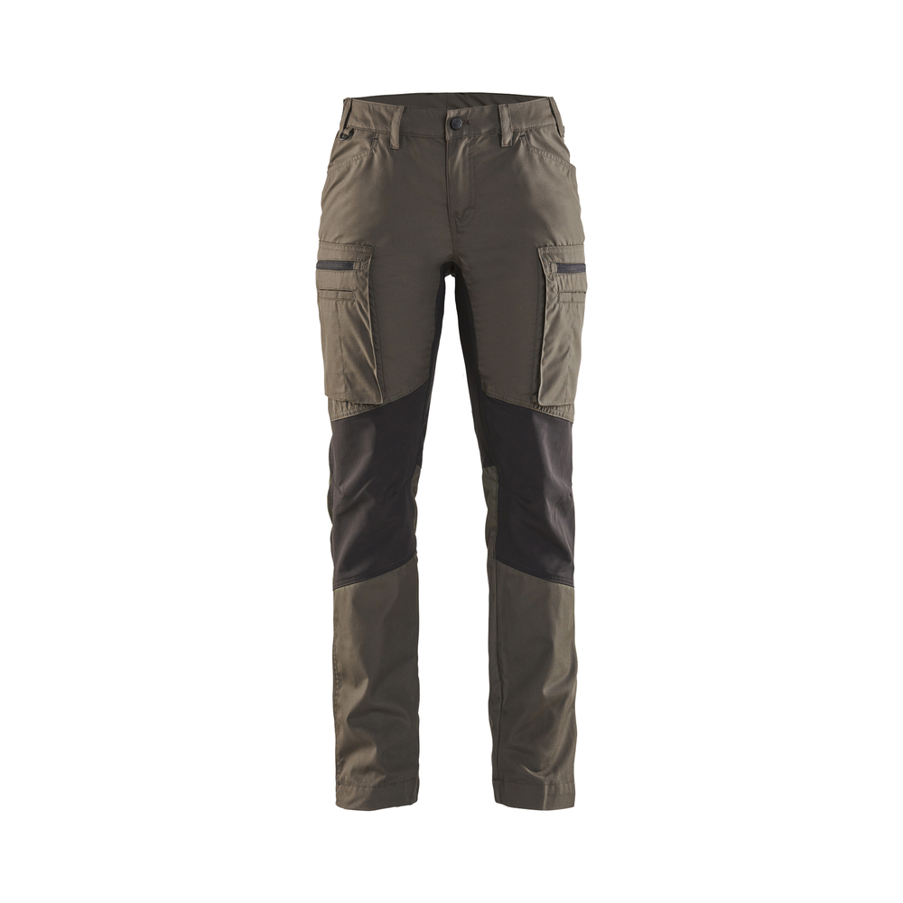 Pantalon maintenance +stretch femme 7159 Vert Kaki/Noir Blaklader - 715918454599C
