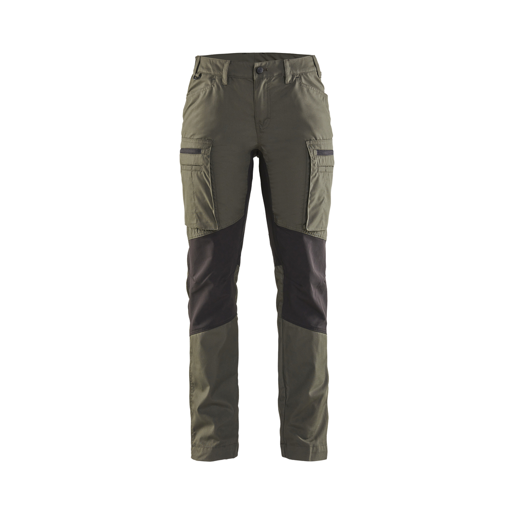 Pantalon maintenance +stretch femme 7159 Vert armée/Noir Blaklader - 715918454699C