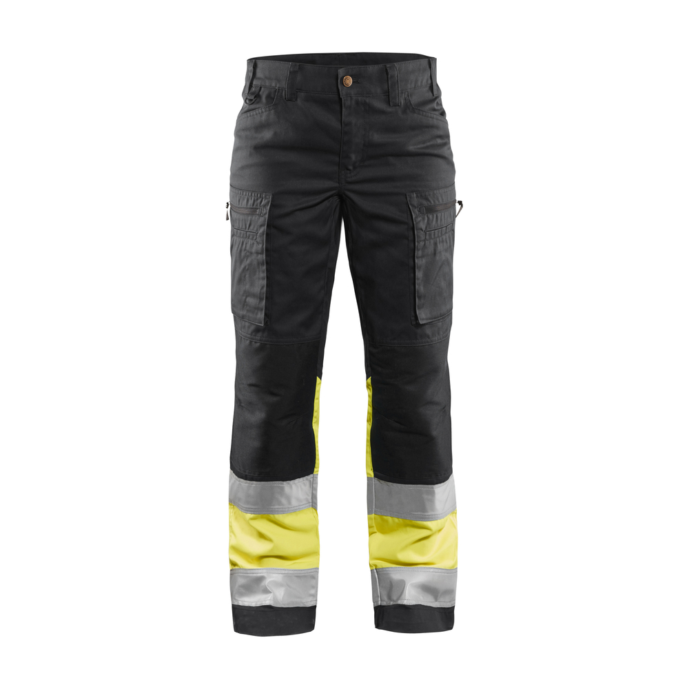 Pantalon +stretch haute-visibilité femme 7161 Noir/Jaune fluo Blaklader - 716118119933C