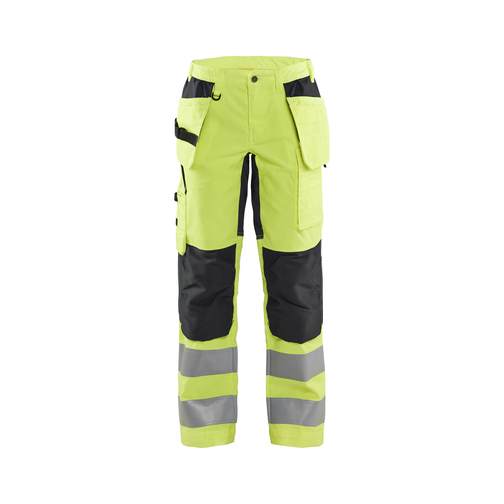 Pantalon +stretch haute-visibilité femme 7163 Jaune fluo/Noir Blaklader - 716318113399C