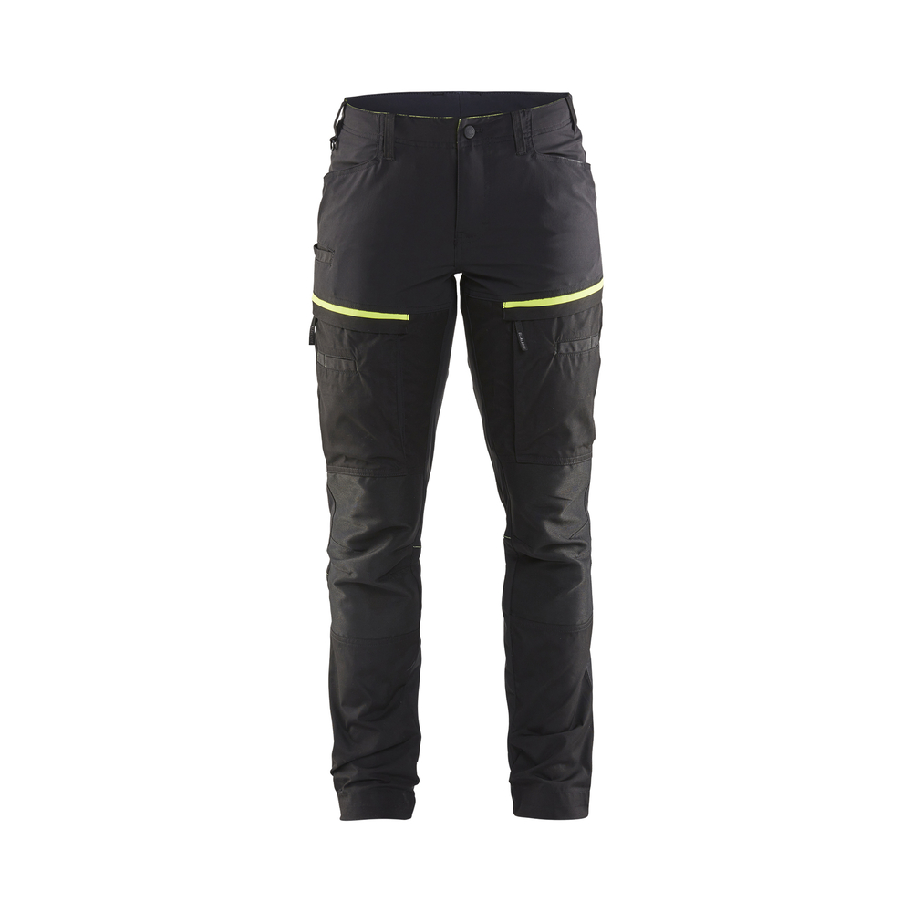 Pantalon maintenance +stretch femme 7166 Noir/Jaune fluo Blaklader - 716618459933C