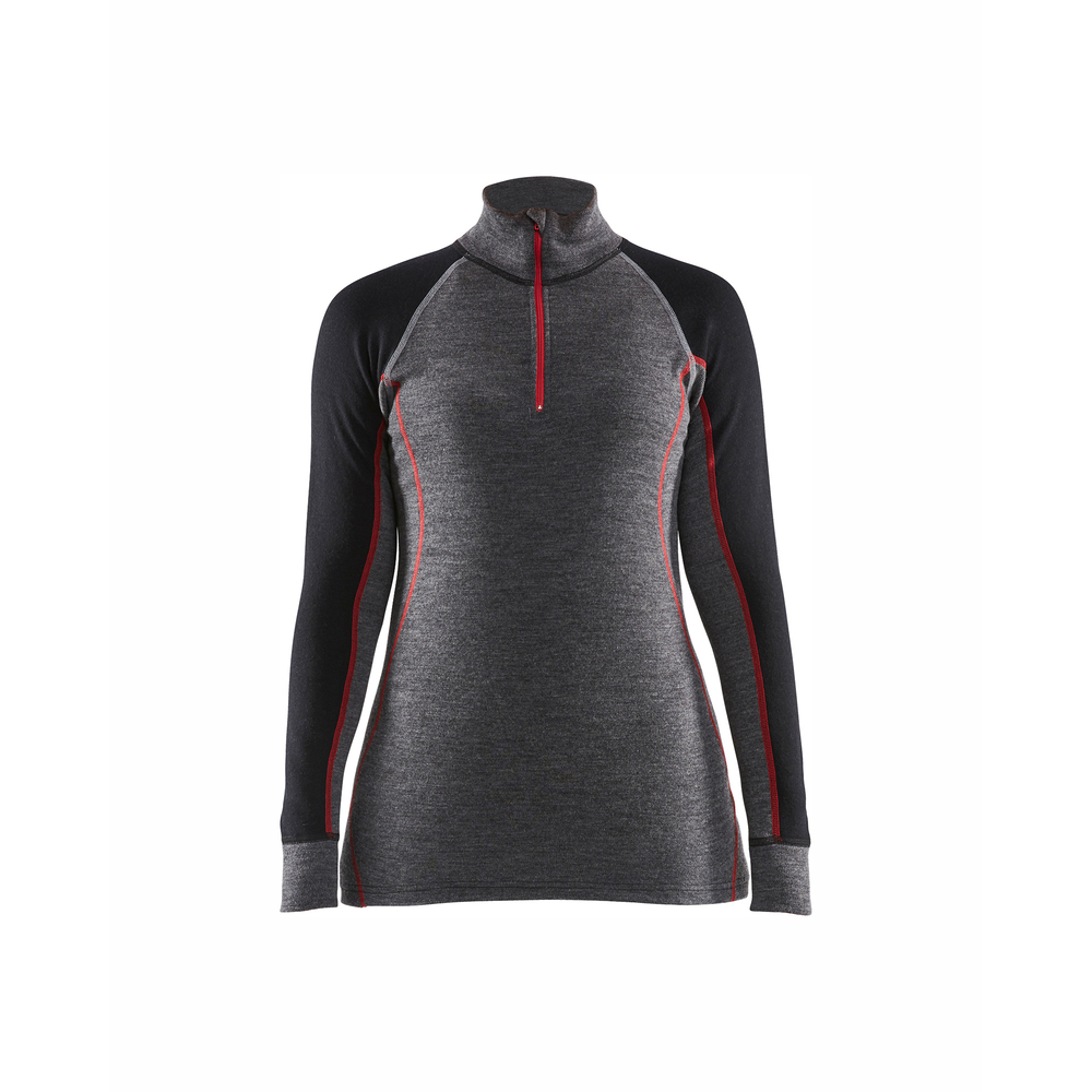 Haut de sous-vêtement col zippé XWARM femme 7299 Gris moyen/Noir Blaklader - 729917369699