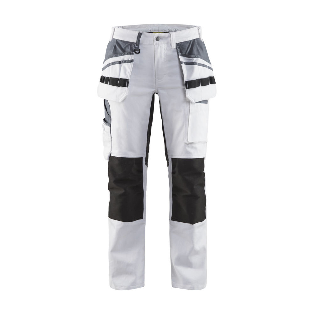 Pantalon peintre +stretch femme 7910 Blanc/Noir Blaklader - 791010001099C