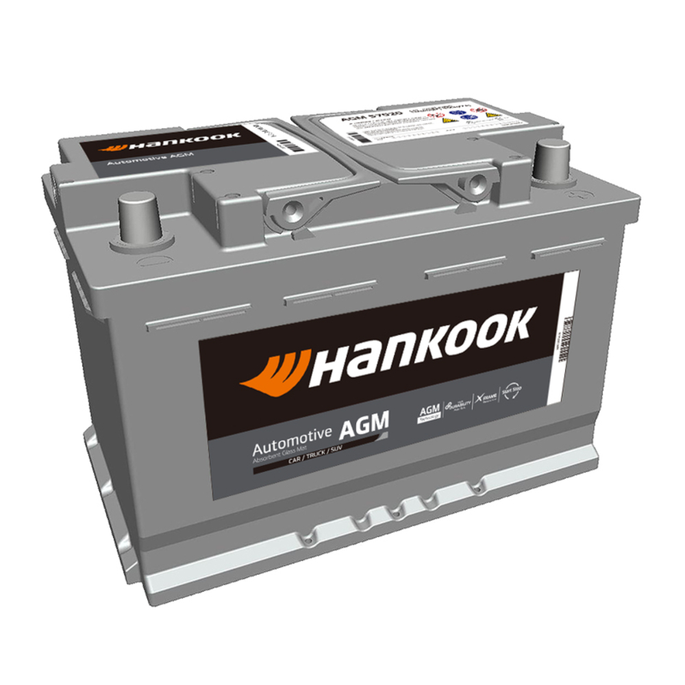 BATTERIE 12V 70Ah 760A 277X174X190 - HANKOOK - AGM 57020
