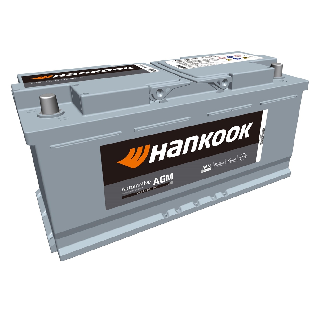 BATTERIE 12V 105Ah 950A 393X174X190 - HANKOOK - AGM 60520