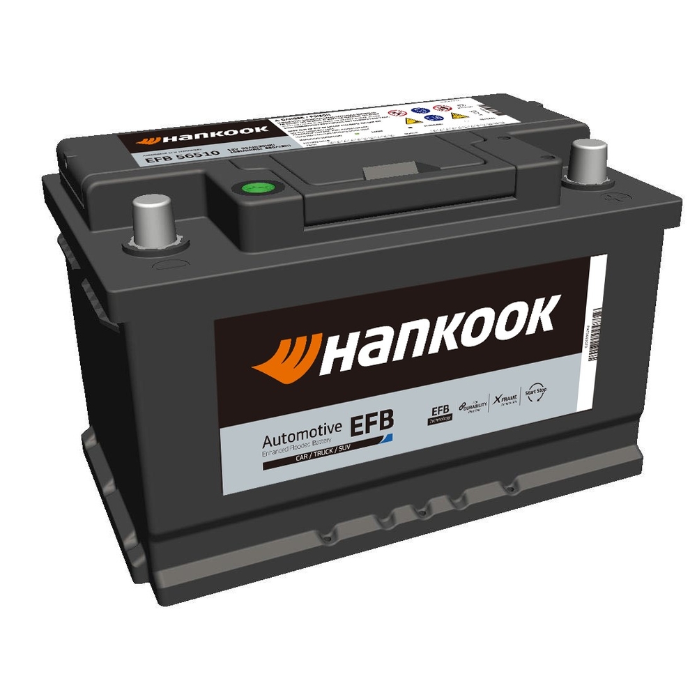 BATTERIE 12V 65Ah 650A 277X174X175 - HANKOOK - EFB 56530