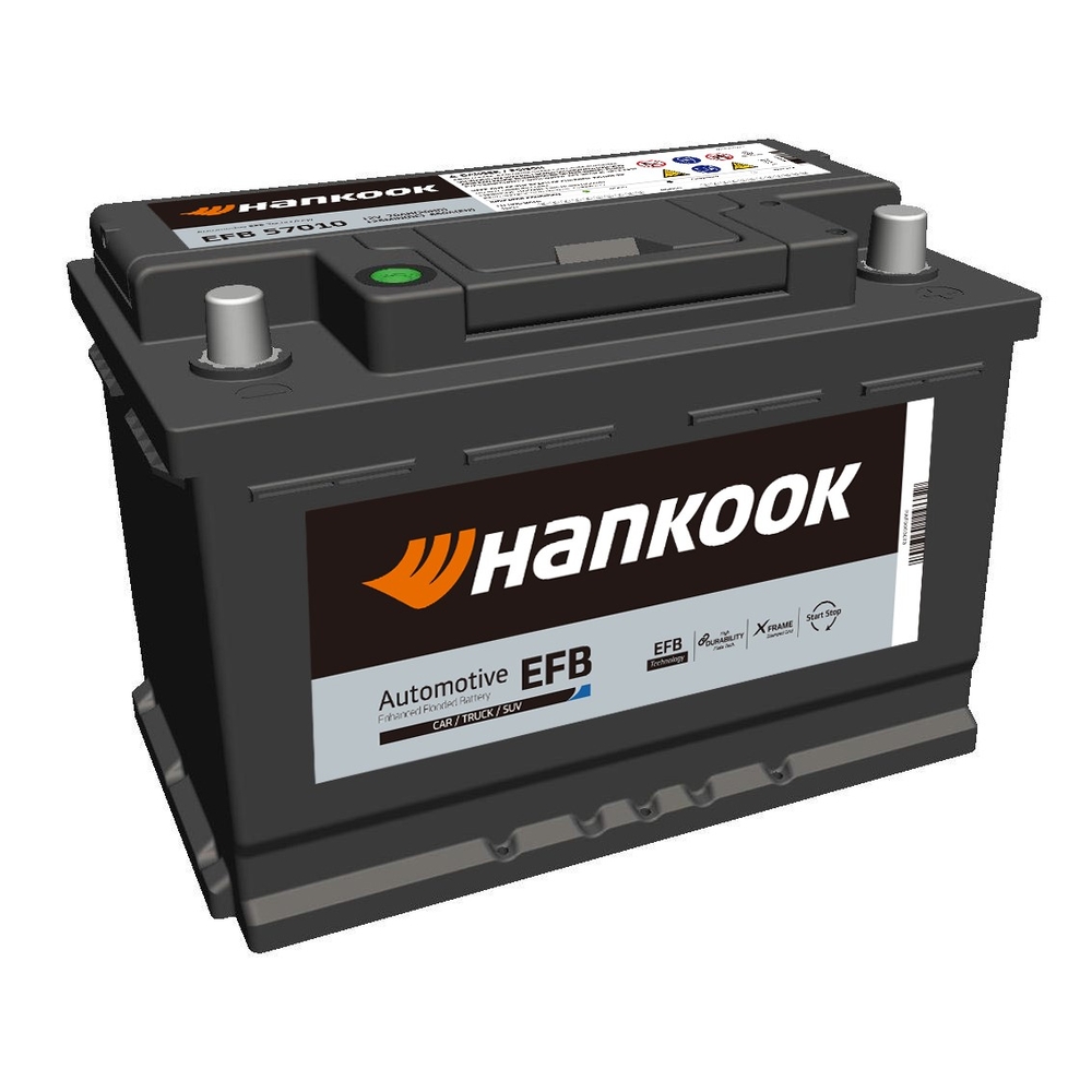 BATTERIE 12V 70Ah 760A 277X174X190 - HANKOOK - EFB 57030