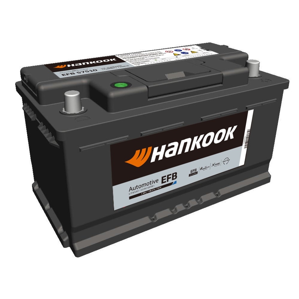BATTERIE 12V 75Ah 730A 315X174X175 - HANKOOK - EFB 57530