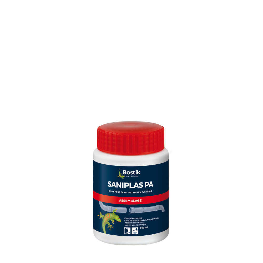 Colle tuyaux PVC SANIPLAS PA - 500ml - Lot de 12 - BOSTIK - 30020402