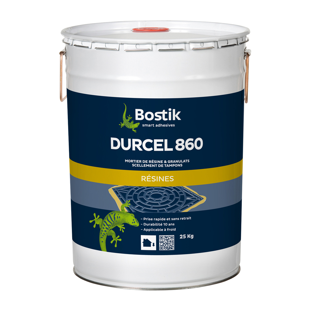 Mortier de résine - scellement de tampons Durcel 860 Noir 25 kg - BOSTIK - 30024730