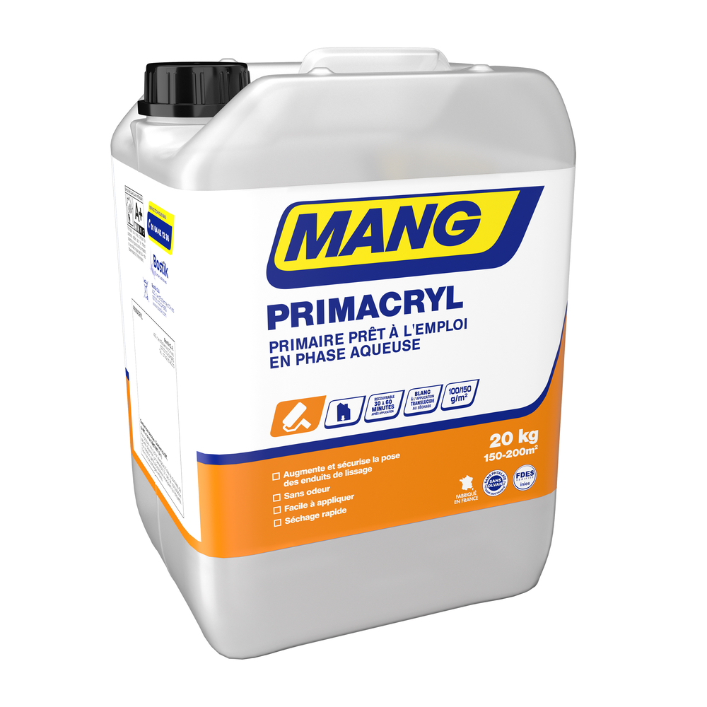 Primaire de sols PRIMACRYL - Blanc 20KG - MANG - 30047881