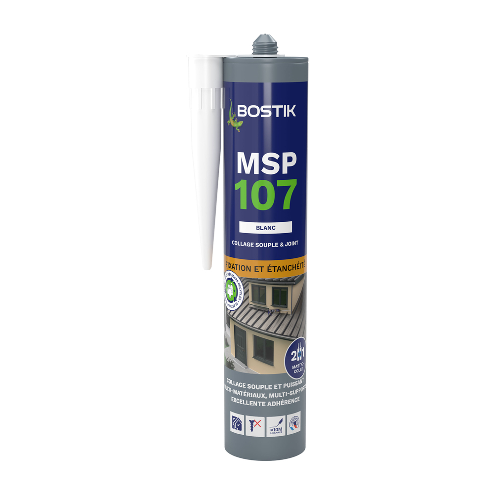 Mastic d'étanchéité et fixation MSP 107 - Blanc 290 ml - Lot de 12 - BOSTIK - 30114280