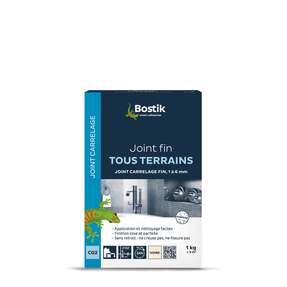 Joint Fin Tous terrains Joint carrelage - Ivoir 1kg - Lot de 6 - BOSTIK - 30121304