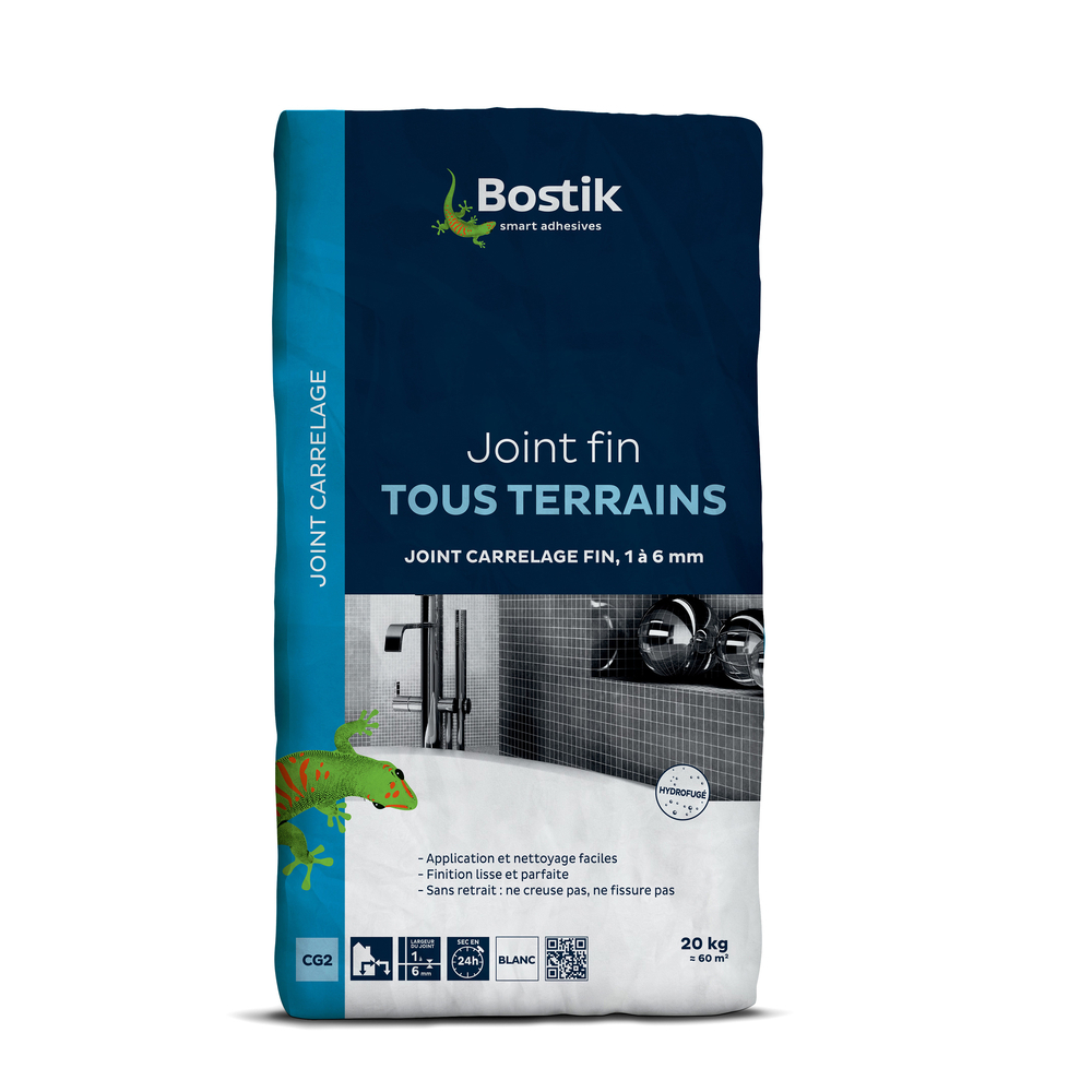 Joint Fin tous terrains Joint carrelage - Blanc 2kg - BOSTIK - 30121642