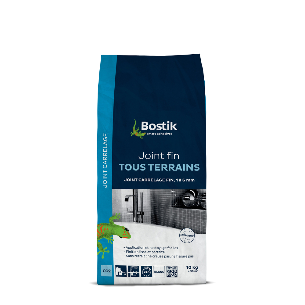 Joint Fin Tous terrains Joint carrelage - Blanc 1,5kg - Lot de 2 - BOSTIK - 30121643