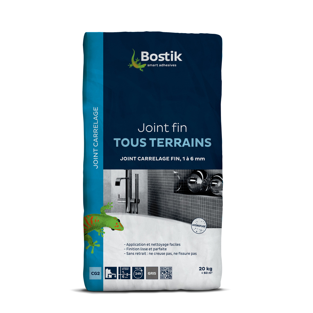 Joint Fin tous terrains Joint carrelage - Gris 20kg - BOSTIK - 30121652